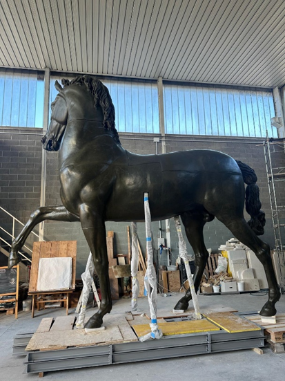 Cavallo Colossale del Canova durante il restauro