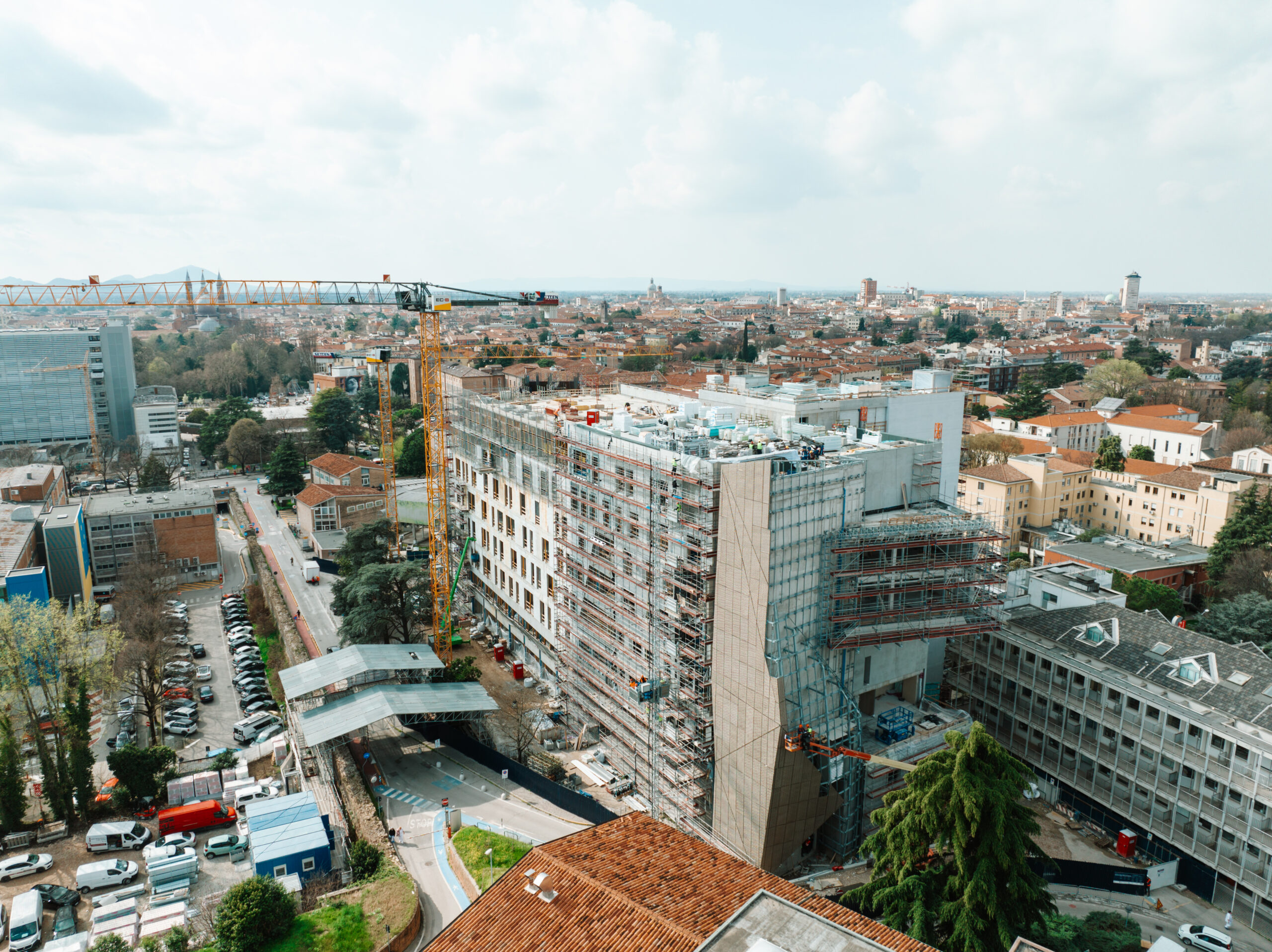 Cantiere della Nuova Pediatria di Padova, vista aerea